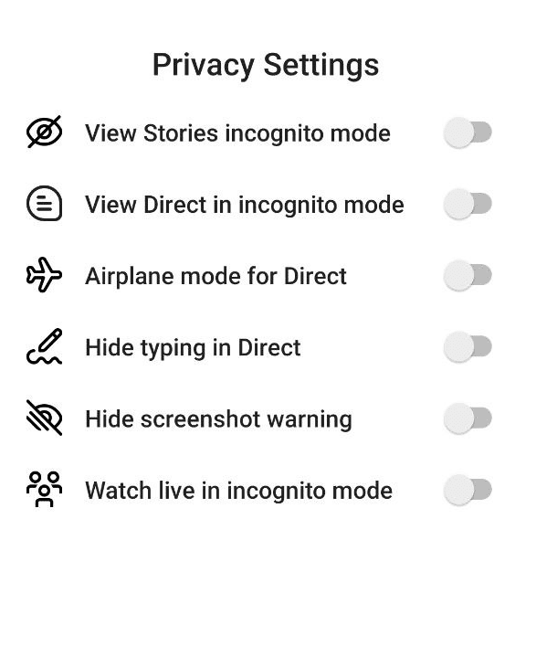 privancy settings